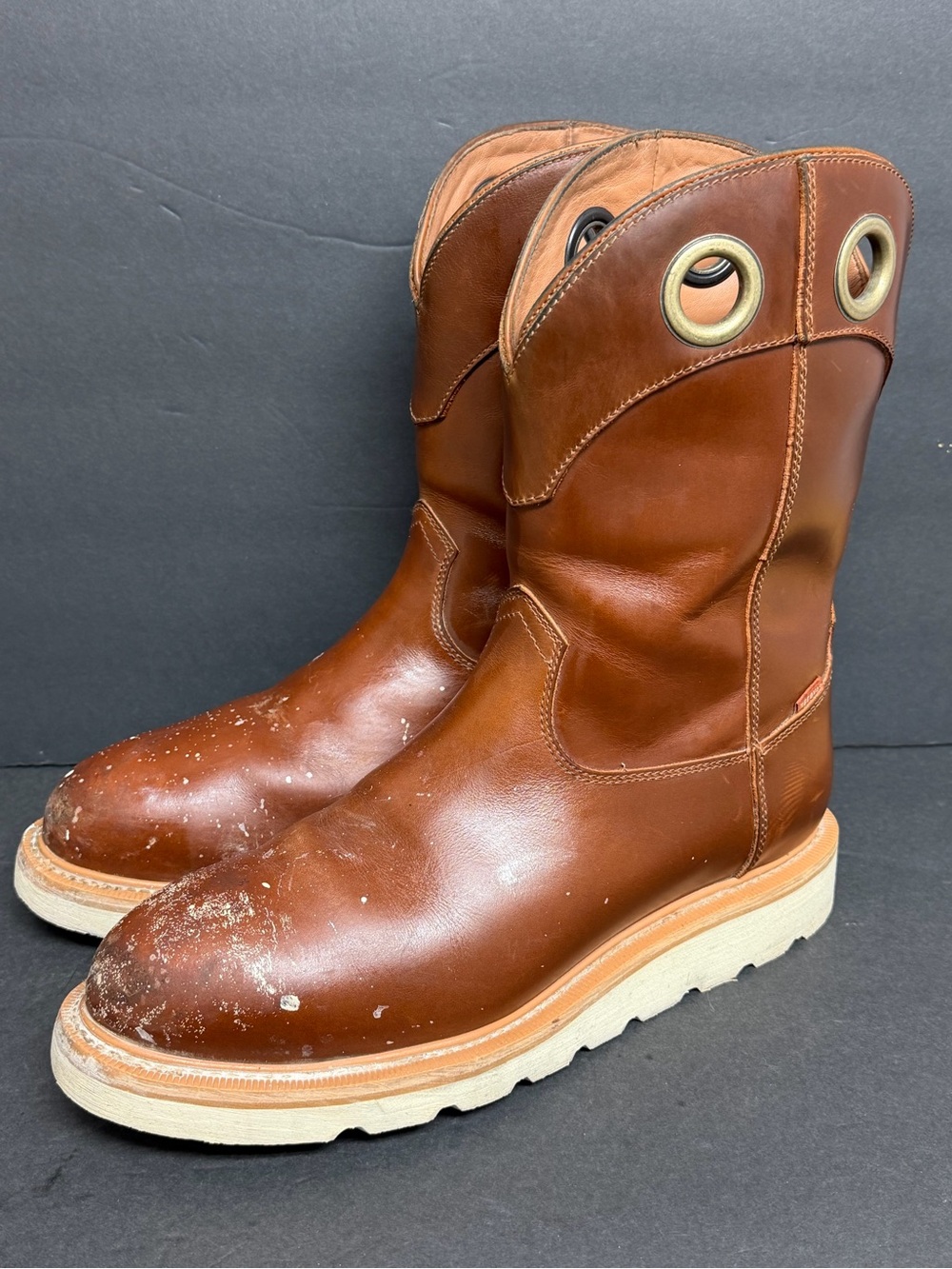 Tecovas LongHaul Waterproof Roper Composite Toe Work Boots Saddle Brown 10 EE